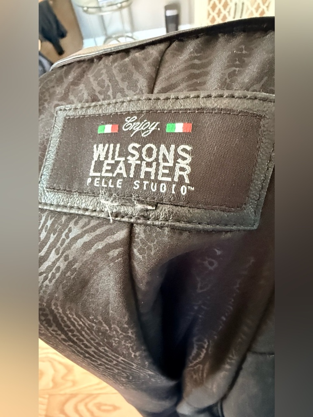 Vintage Y2K Wilson’s Leather women’s jacket Trench Size L Black - Picture 4 of 11